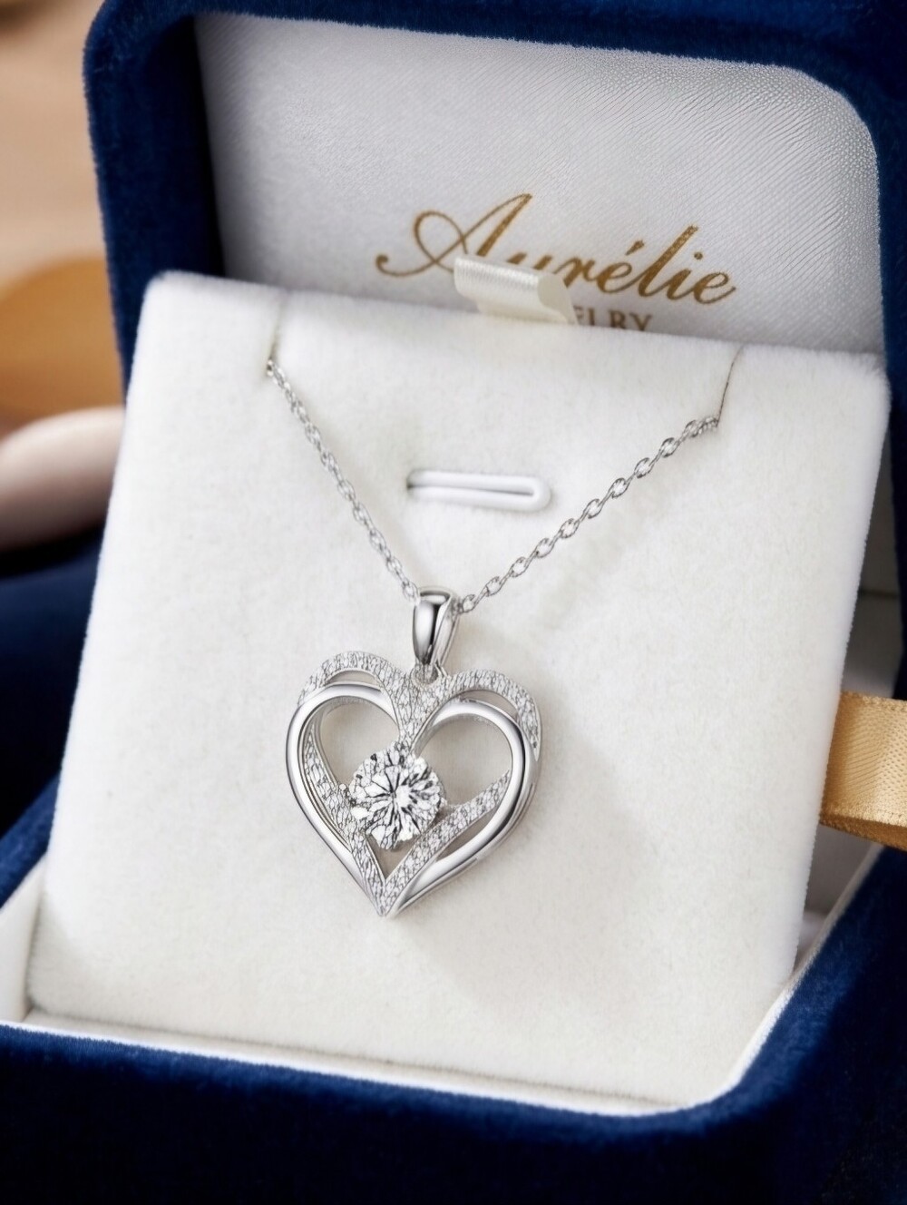Moissanite 1 Ct Heart Necklace